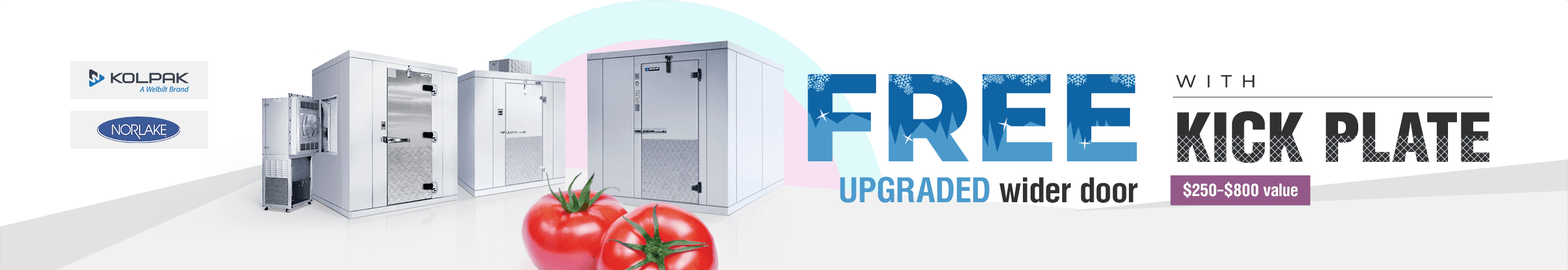 Upgraded free wider door with kick plate