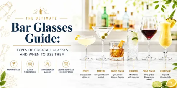 Bar Glasses Guide: Types of Cocktail Glasses and When to Use Them