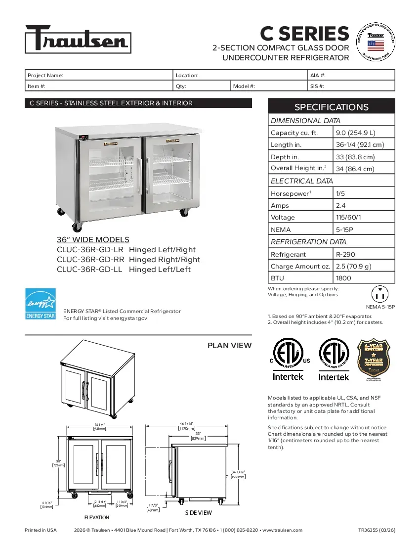 traulsen-cluc-36r-gd-rrspecsheet.pdf