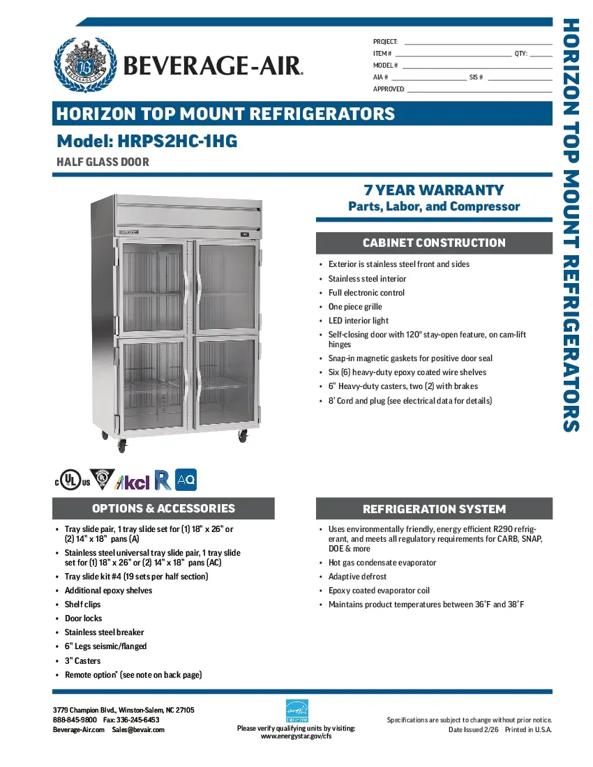 beverage-air-hrps2hc-1hgspecsheet.pdf