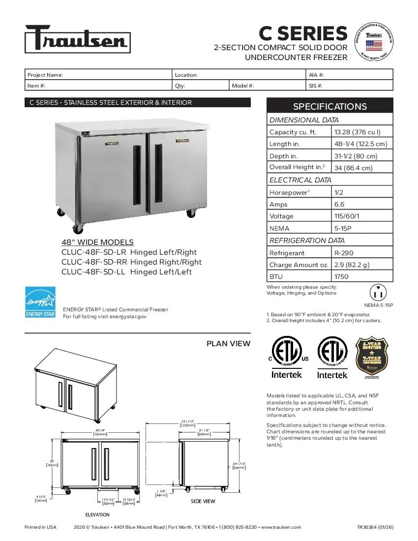 traulsen-cluc-48f-sd-lrspecsheet.pdf