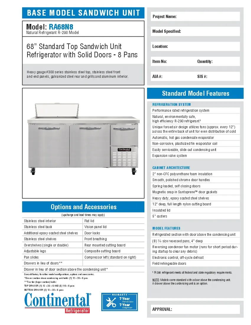 continental-refrigerator-ra68n8specsheet.pdf