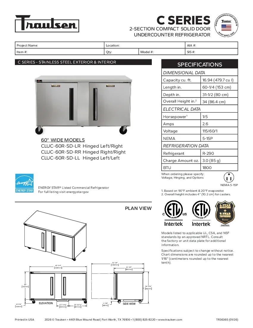 traulsen-cluc-60r-sd-lrspecsheet.pdf
