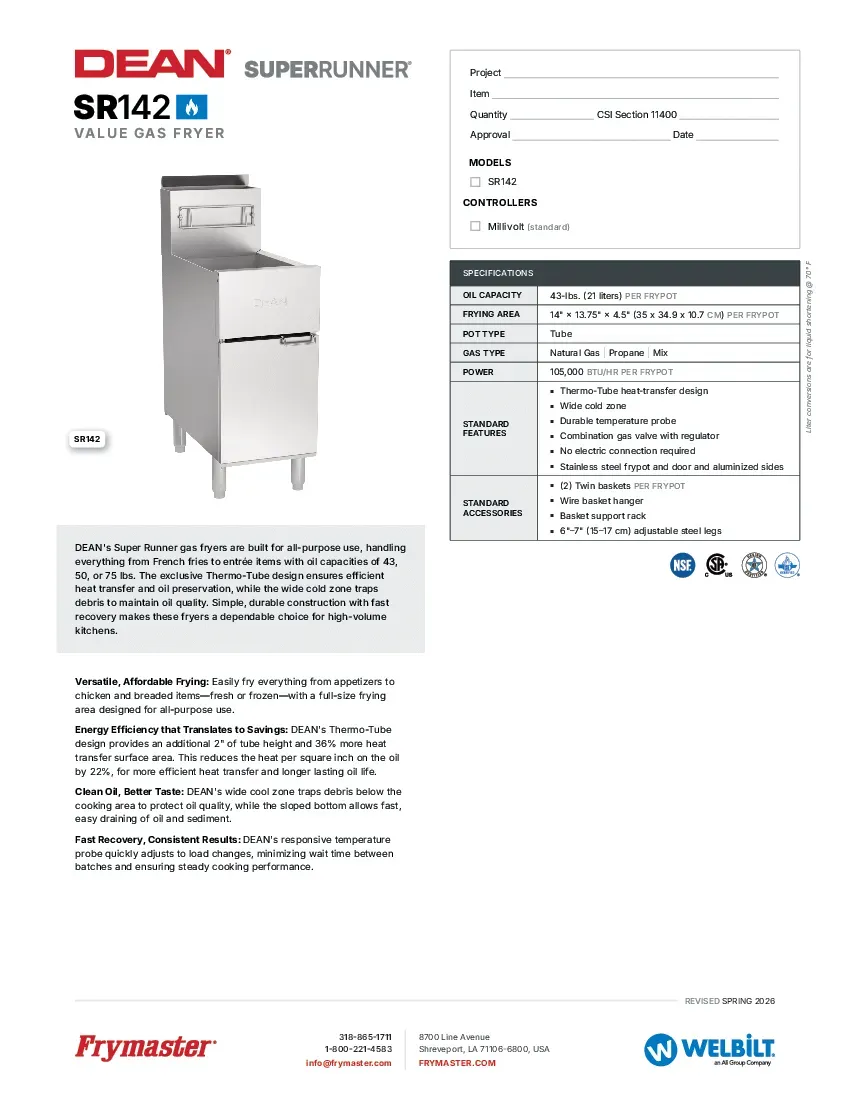 frymaster-sr142gspecsheet.pdf