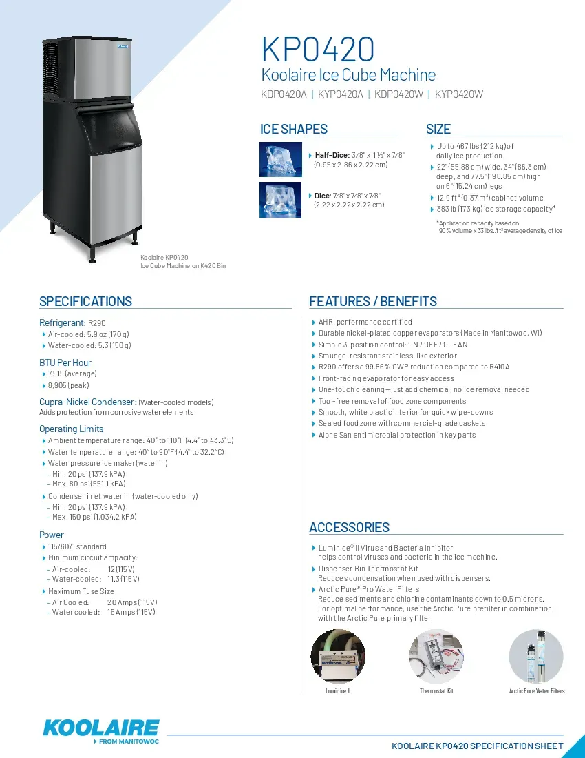koolaire-kdp0420wspecsheet.pdf