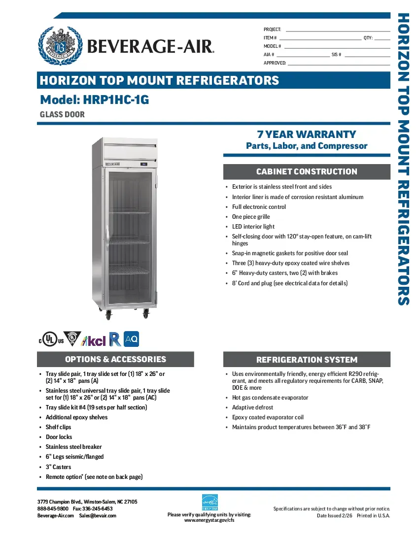 beverage-air-hrp1hc-1gspecsheet.pdf