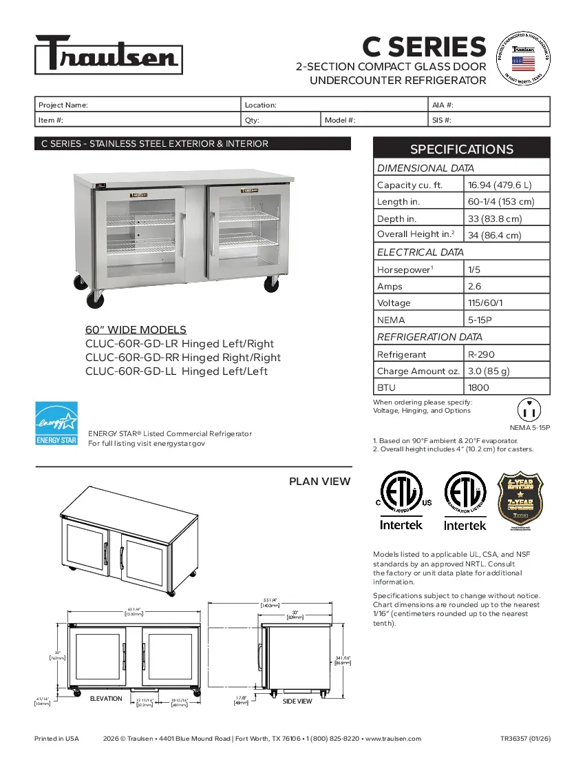 traulsen-cluc-60r-gd-llspecsheet.pdf