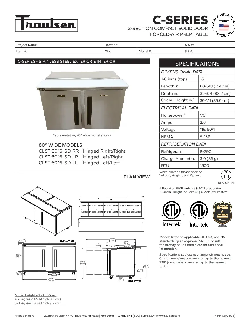 traulsen-clst-6016-sd-llspecsheet.pdf