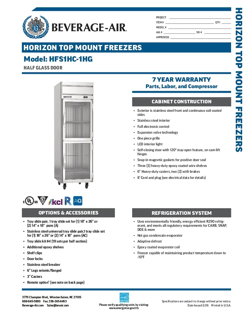 beverage-air-hfs1hc-1hgspecsheet.pdf