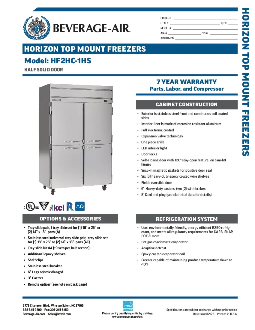 beverage-air-hf2hc-1hsspecsheet.pdf