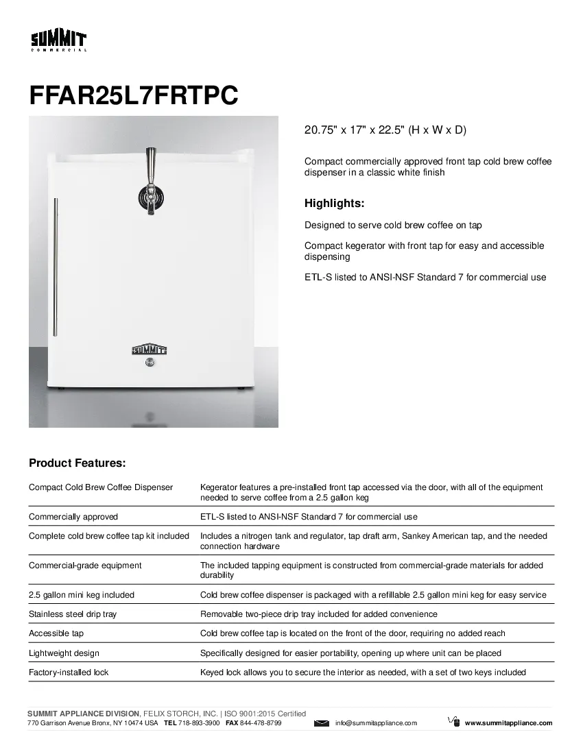 summit-commercial-ffar25l7frtpcspecsheet.pdf