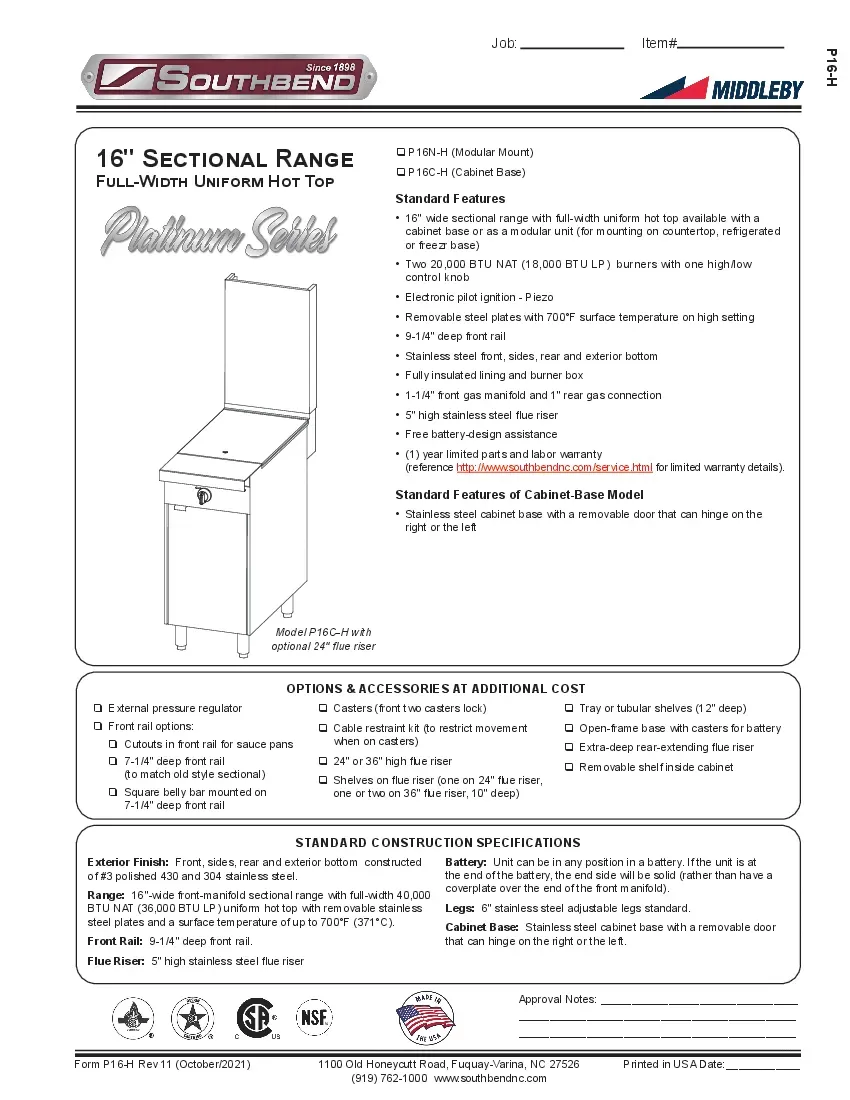 southbend-p16n-hspecsheet.pdf