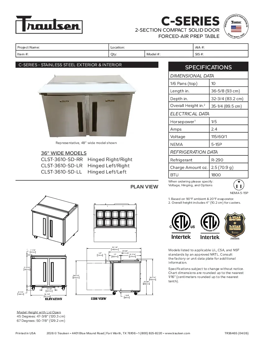 traulsen-clst-3610-sd-llspecsheet.pdf
