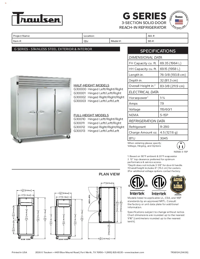 traulsen-g3000specsheet.pdf
