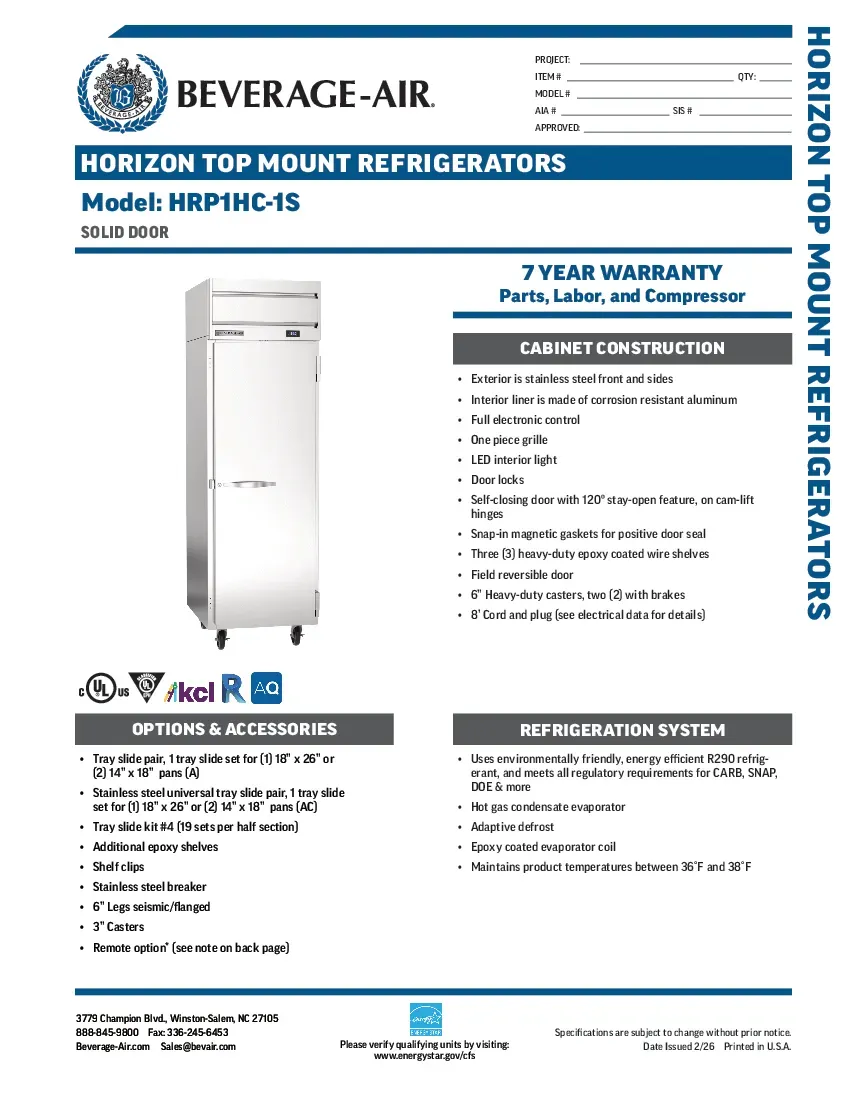 beverage-air-hrp1hc-1sspecsheet.pdf