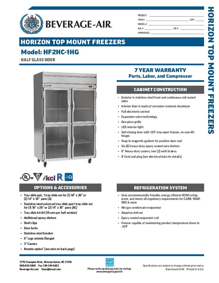 beverage-air-hf2hc-1hgspecsheet.pdf