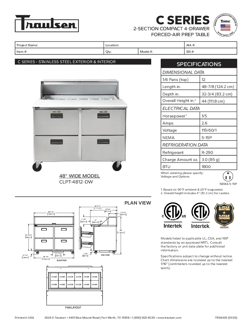 traulsen-clpt-4812-dwspecsheet.pdf