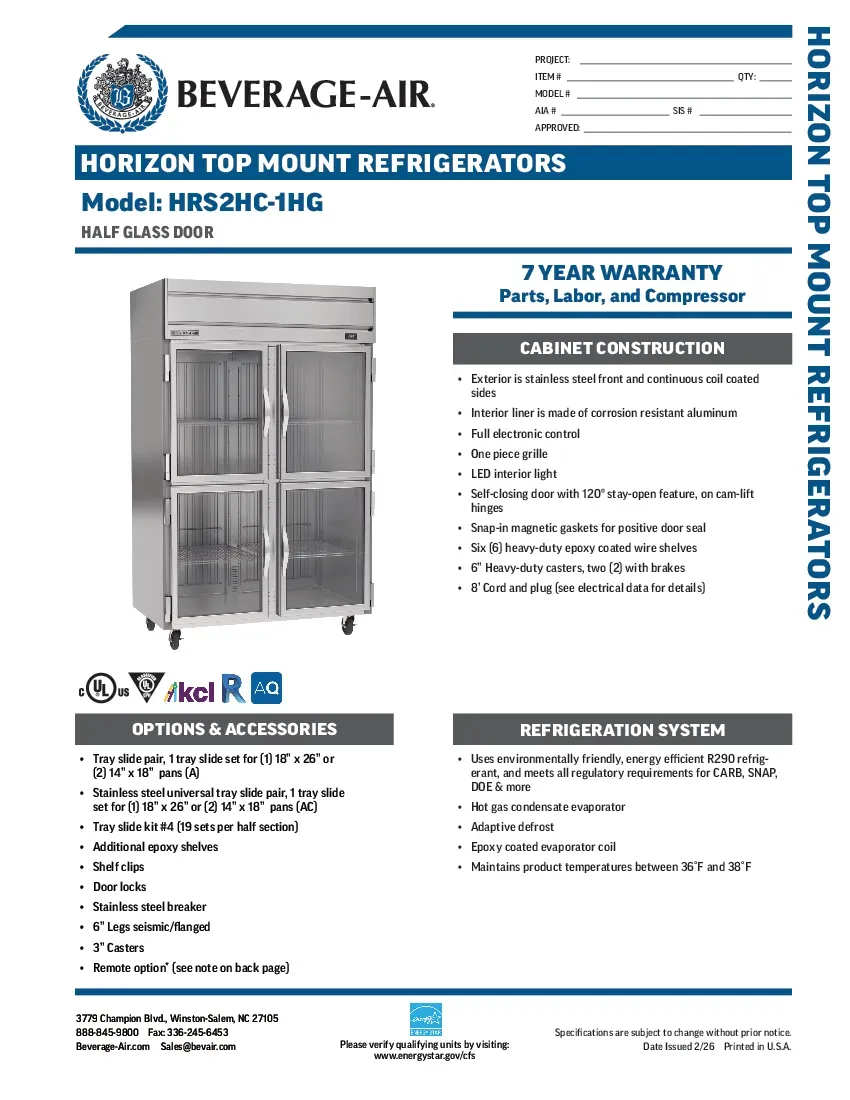 beverage-air-hrs2hc-1hgspecsheet.pdf