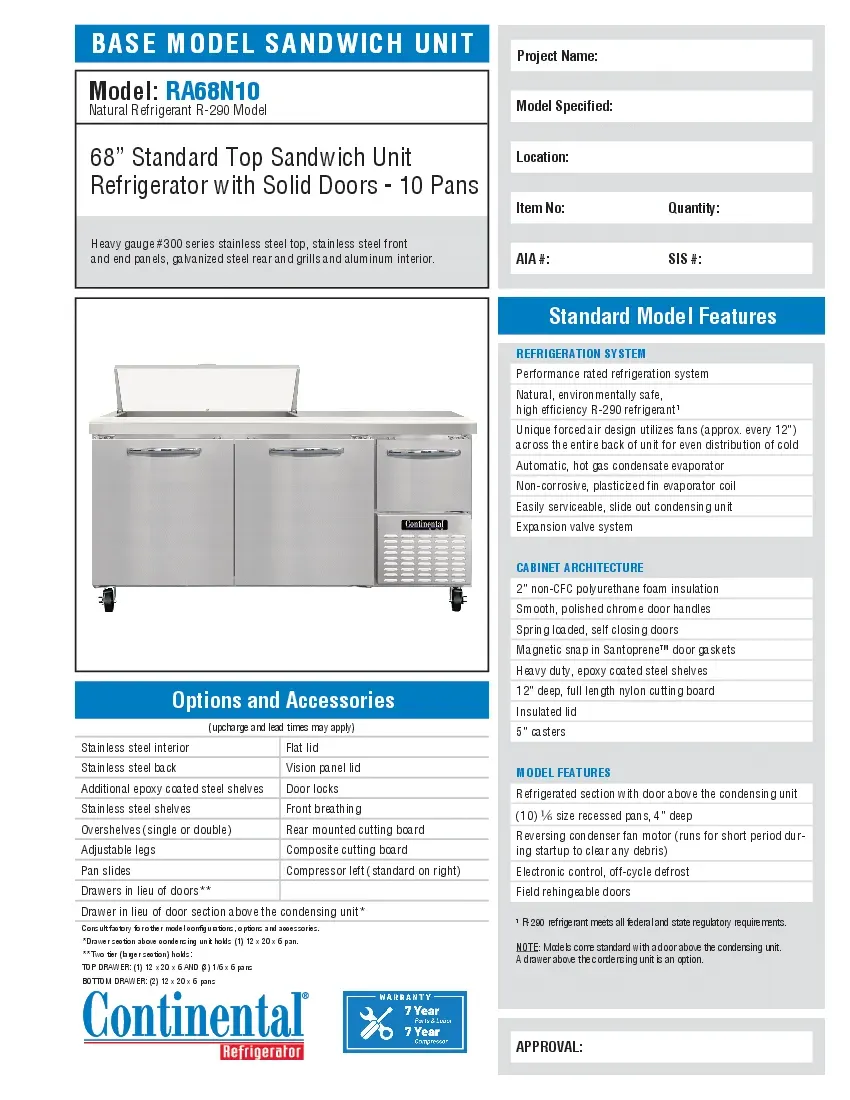 continental-refrigerator-ra68n10specsheet.pdf