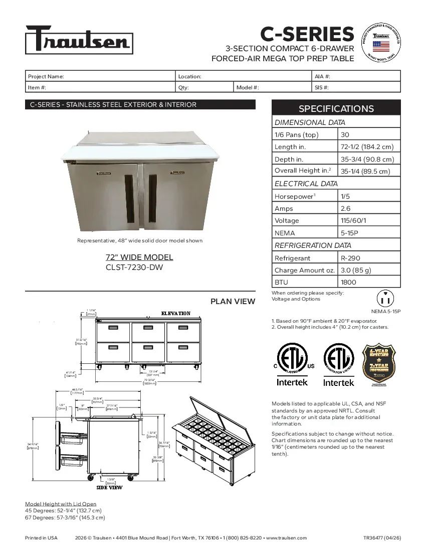 traulsen-clst-7230-dwspecsheet.pdf
