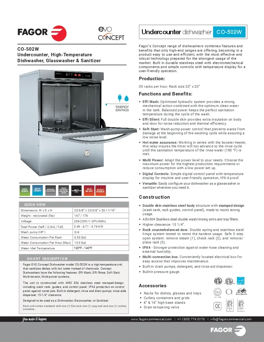 fagordishwashingco-502wspecsheet.pdf