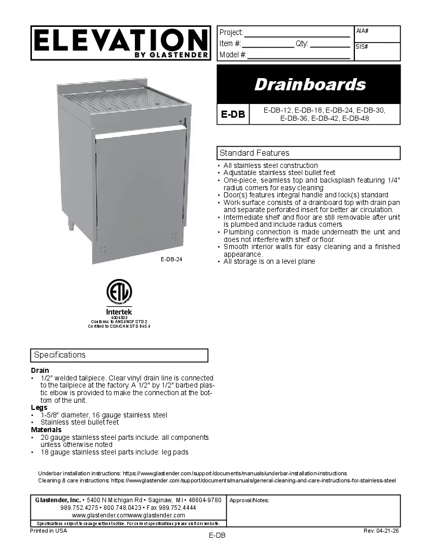 glastender-e-db-42specsheet.pdf