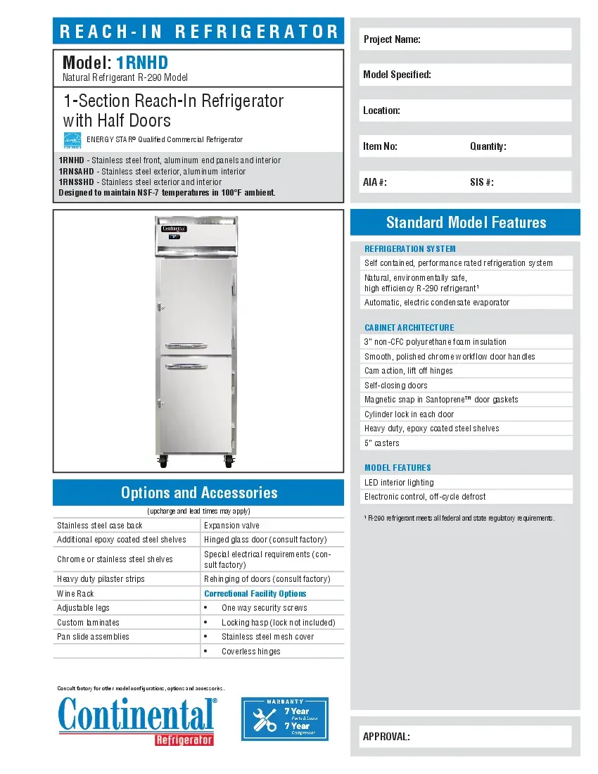 continental-refrigerator-1rnhdspecsheet.pdf
