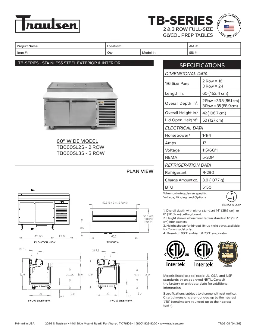 traulsen-tb060sl3sspecsheet.pdf