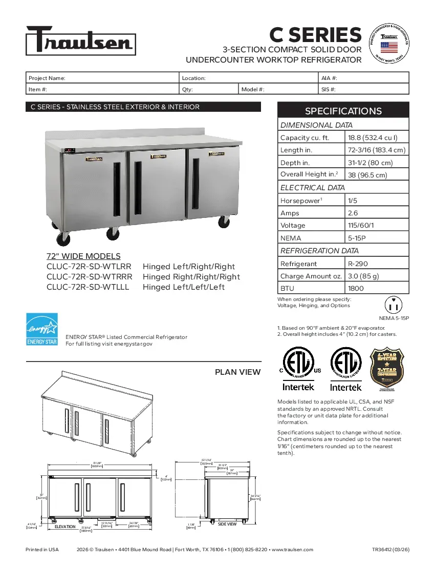 traulsen-cluc-72r-sd-wtlllspecsheet.pdf
