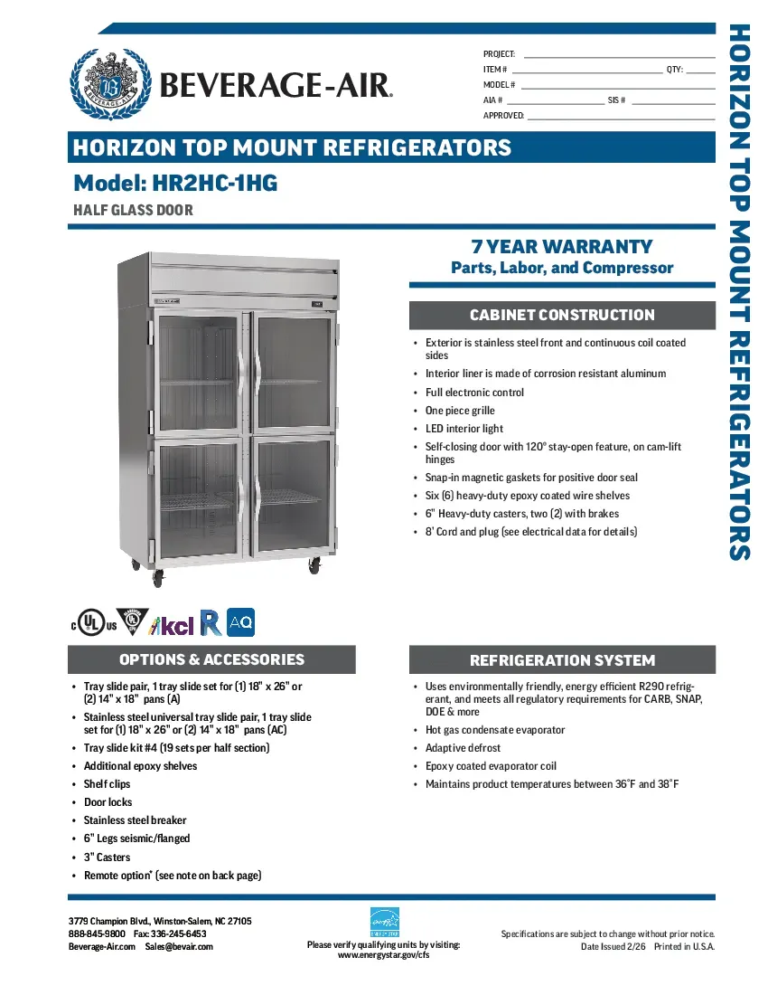 beverage-air-hr2hc-1hgspecsheet.pdf