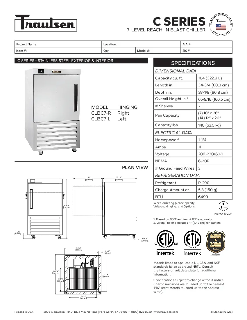 traulsen-clbc7-lspecsheet.pdf