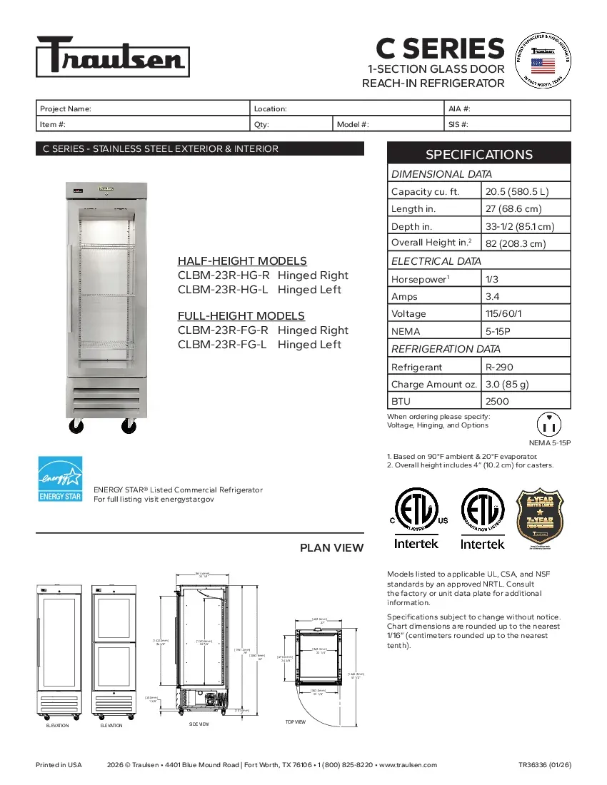 traulsen-clbm-23r-hg-rspecsheet.pdf