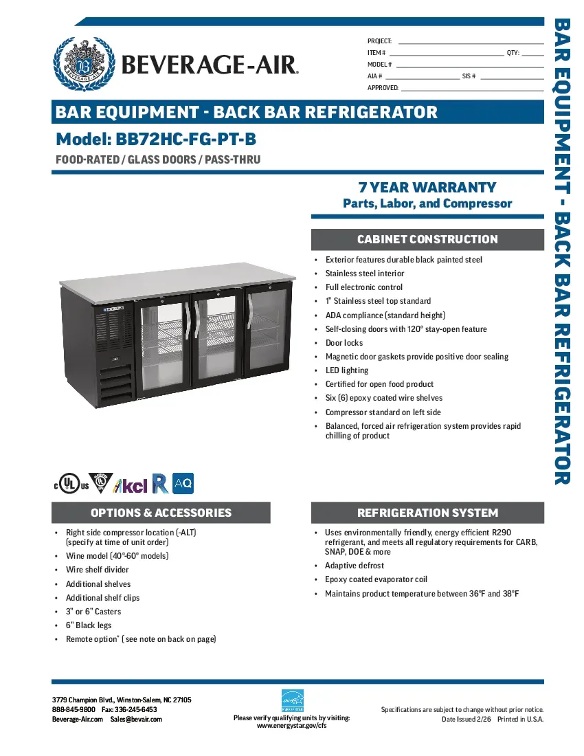 beverage-air-bb72hc-fg-pt-bspecsheet.pdf
