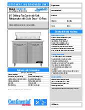 continental-refrigerator-d36n10cspecsheet.pdf