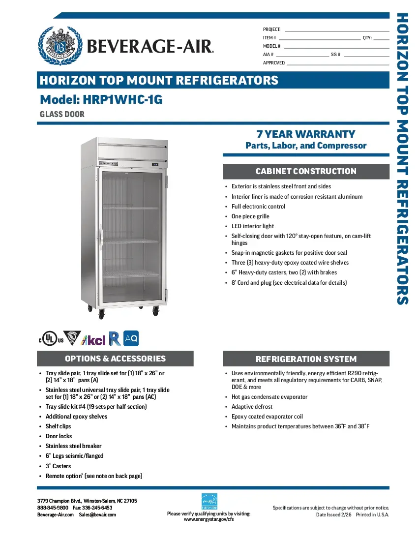 beverage-air-hrp1whc-1gspecsheet.pdf
