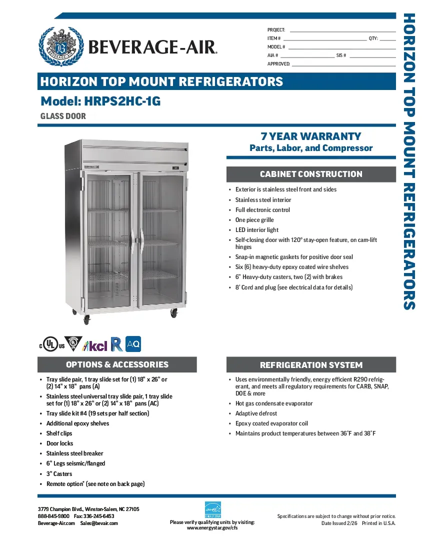 beverage-air-hrps2hc-1gspecsheet.pdf