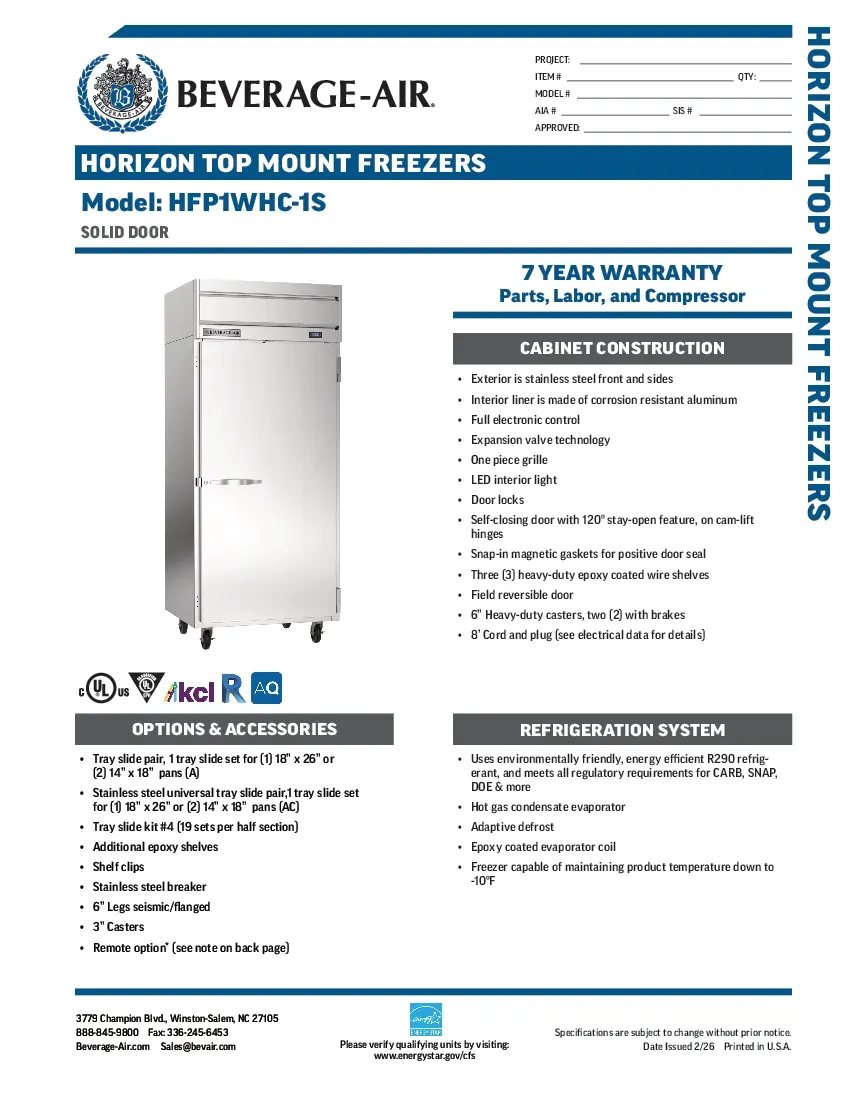 beverage-air-hfp1whc-1sspecsheet.pdf