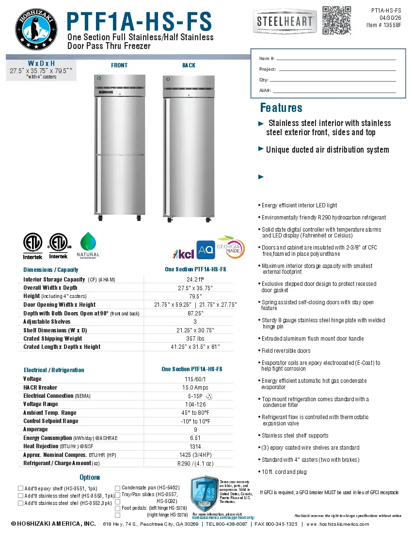 hoshizaki-ptf-1a-hs-fsspecsheet.pdf