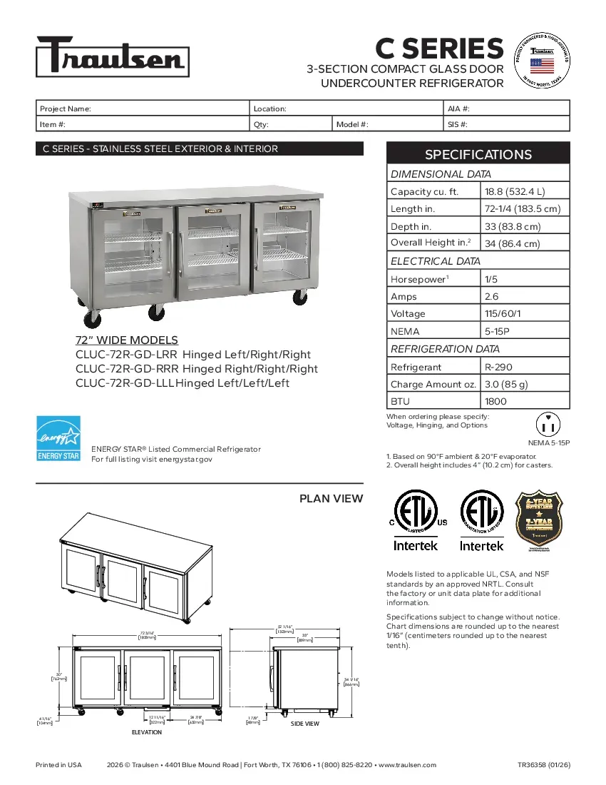 traulsen-cluc-72r-gd-lllspecsheet.pdf