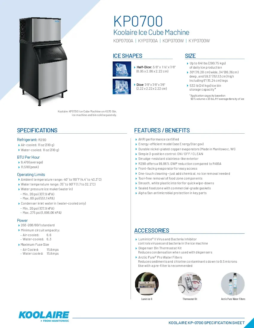 koolaire-kdp0700wspecsheet.pdf