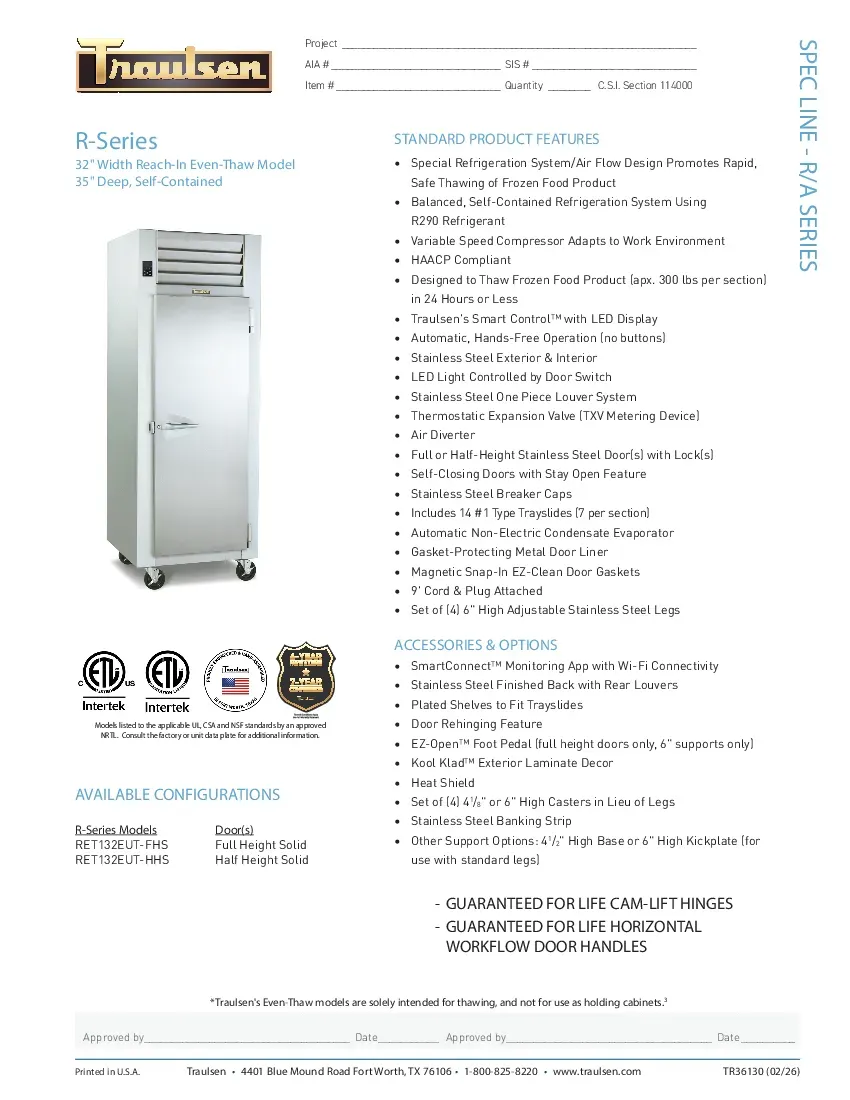 traulsen-ret132eut-fhsspecsheet.pdf