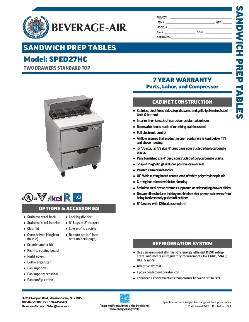beverage-air-sped27hcspecsheet.pdf