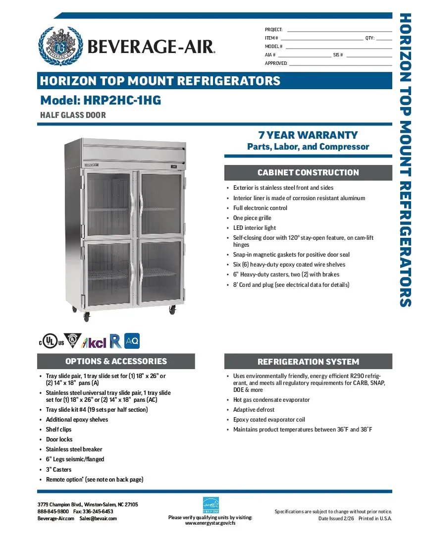 beverage-air-hrp2hc-1hgspecsheet.pdf