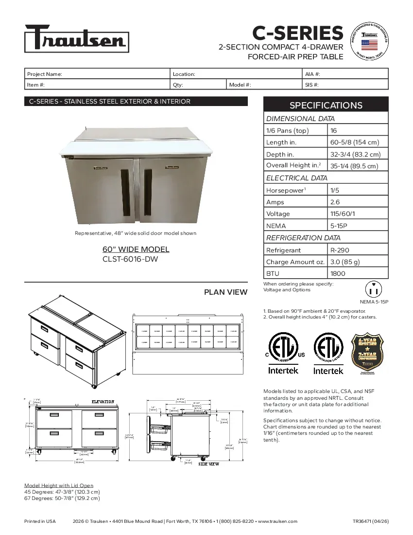 traulsen-clst-6016-dwspecsheet.pdf