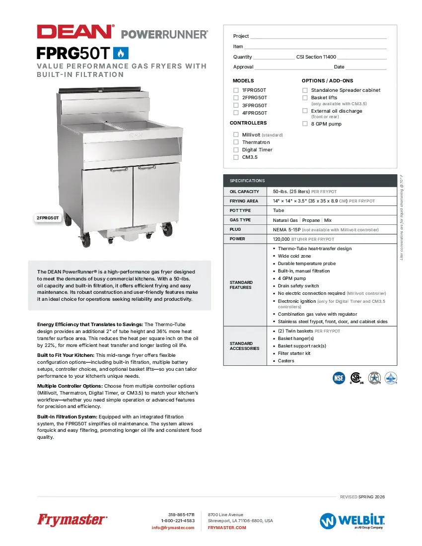 frymaster-1fprg50tspecsheet.pdf