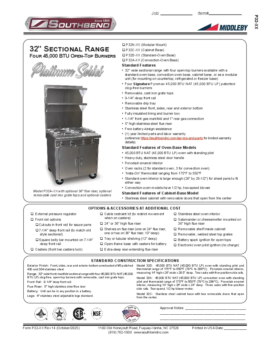 southbend-p32c-xxspecsheet.pdf