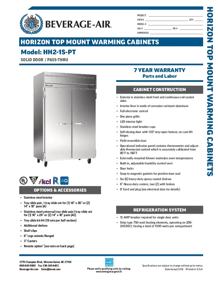 beverage-air-hh2-1s-ptspecsheet.pdf