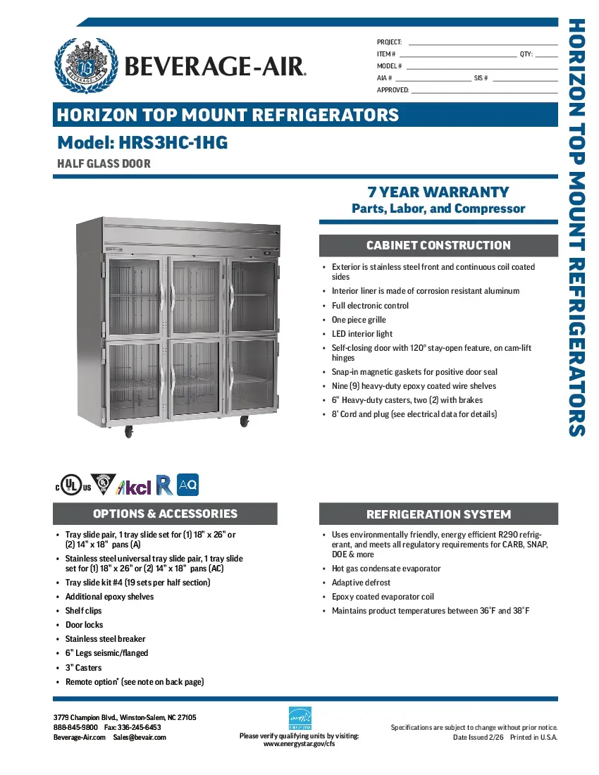 beverage-air-hrs3hc-1hgspecsheet.pdf