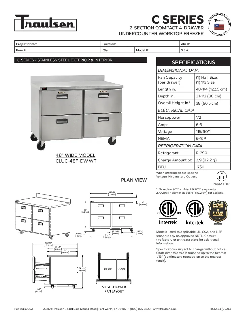 traulsen-cluc-48f-dw-wtspecsheet.pdf