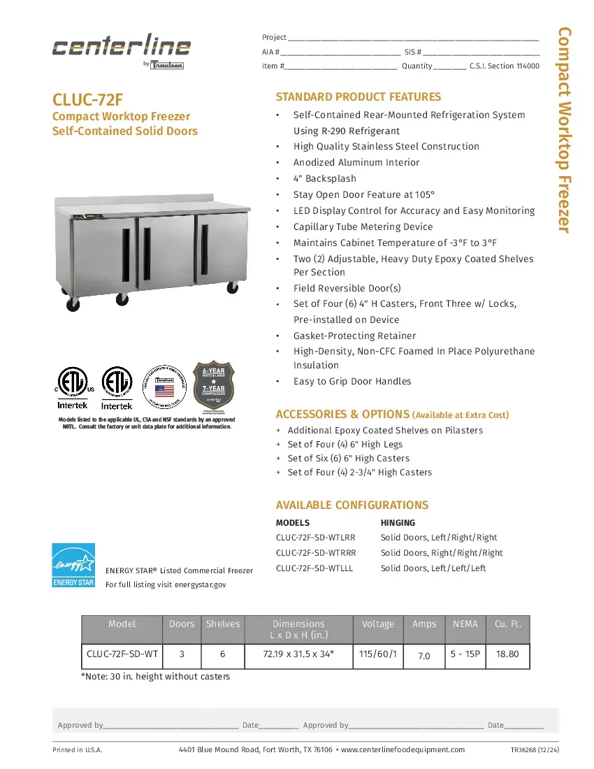 traulsen-cluc-72f-sd-wtlrrspecsheet.pdf